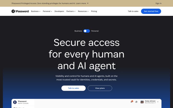 Screenshot of the 1password.com homepage, captured sep 30. Opens the full capture.