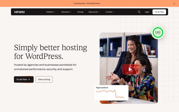Screenshot of the kinsta.com homepage, captured oct 9. Opens the full capture.