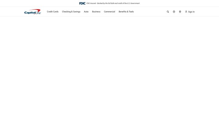 Screenshot of the capitalone.com homepage, captured oct 1. Opens the full capture.