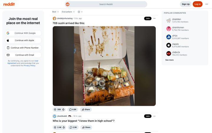 Screenshot of the reddit.com homepage, captured sep 23. Opens the full capture.